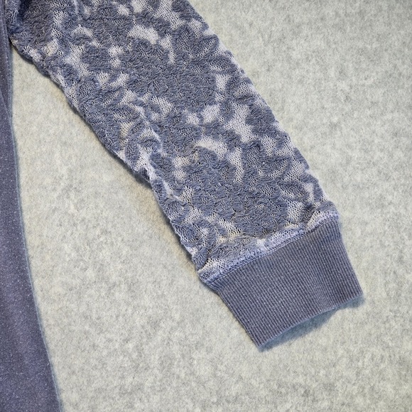 Mudd Lace Raglan Sleeve Top Womens M Purple Boho Acid Wash Burnout 90s Y2K - Picture 6 of 14